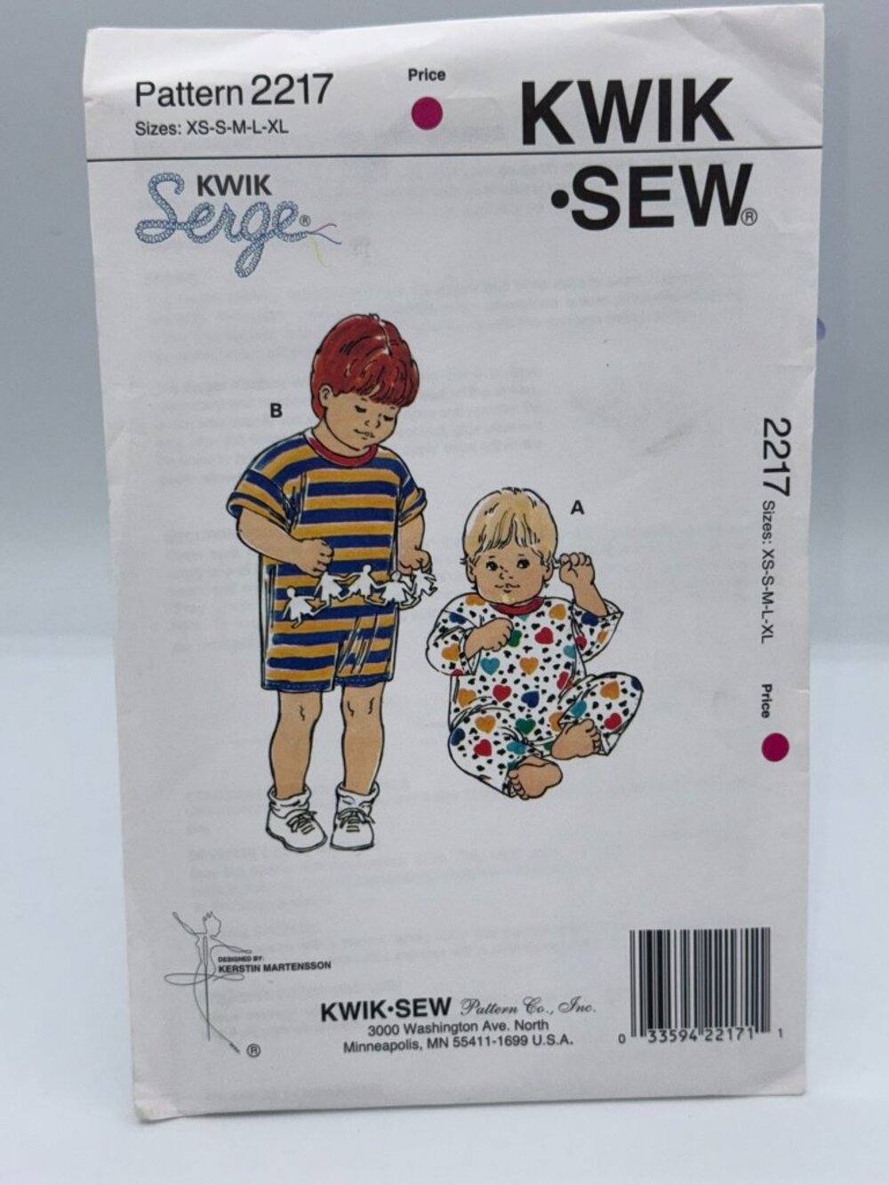 Kwik Sew 2217 Baby Toddler Jumpsuit Sewing Pattern XS–XL Vintage